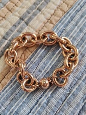 Gold Tone Chunky Link Bracelet MILOR ITALY